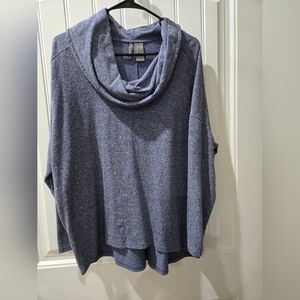 Heathered Blue Cowl Neck Sweater